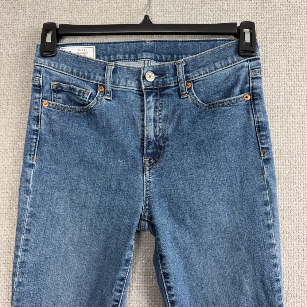 Gap Baby Boot Jeans Women 29/8L Fits 28x31.5 Blue Dark Wash Mid Rise Bootcut